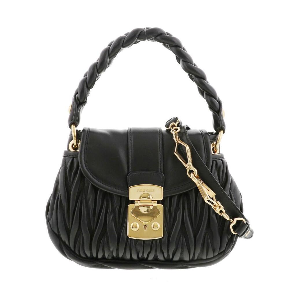 Miu Miu Matelasse Handbag Black